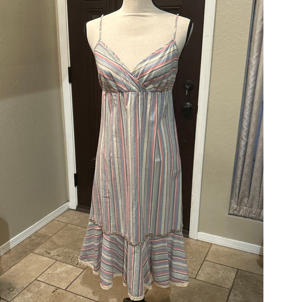 Free People Striped Cotton Prairie Dress